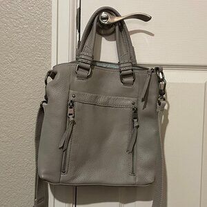 The Sak Sequoia Light Grey Leather Crossbody/Shoulder Bag
